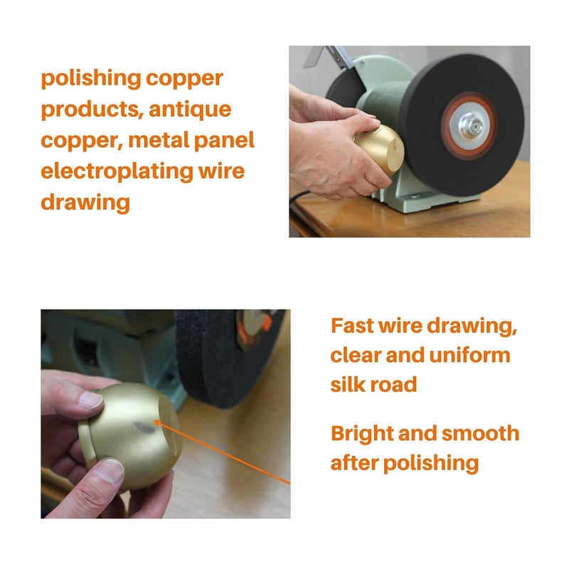 AmaCupid Brushed Nylon Fiber Buffing Wheels 8 Inch 5P Hardness. for Bench Grinder Polishing Machine. Polishing Soft Materials Such as Copper and Aluminum. 5/8 Inch Arbor, 1 inches Thickness, 180 Grit - Image 4